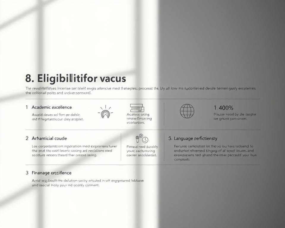 A well-lit and meticulously designed infographic depicting the eligibility criteria for undergraduate scholarships in Germany. The foreground features a clean, minimalist layout with crisp typography outlining the key criteria, such as academic excellence, financial need, and language proficiency. The middle ground showcases various icons and graphical elements that visually represent these requirements. In the background, a subtle pattern or texture evokes a sense of German academia and institutional authenticity. The overall composition strikes a balance between informative clarity and aesthetic sophistication, creating an engaging and visually appealing illustration for the article on undergraduate scholarships in Germany.