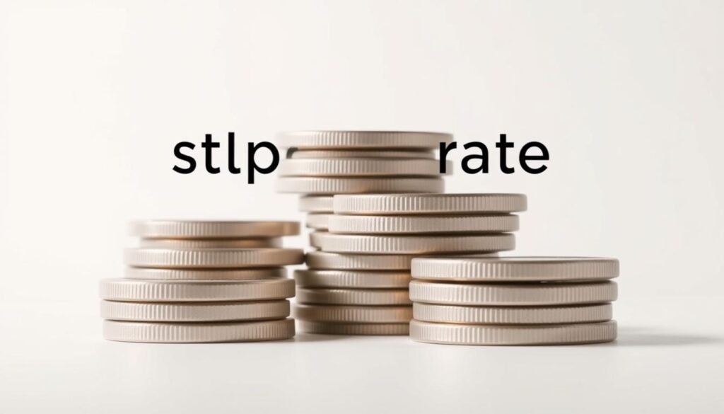A modern, minimalist illustration showcasing the "stipend rate" for a research training program. A clear, uncluttered background with a soft, neutral gradient sets the stage. In the foreground, a stack of polished metal coins or tokens, each with a crisp, textured surface, conveying a sense of value and financial stability. The coins are arranged in an elegant, symmetrical pattern, lending an air of order and professionalism. Subtle highlights and shadows accentuate the depth and materiality of the coins, creating a sense of three-dimensionality. The overall composition is balanced, clean, and visually appealing, effectively communicating the key concept of a research training program's financial benefits.